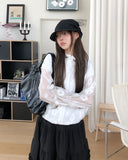 Ropin Flower See-Through Windbreaker Jumper