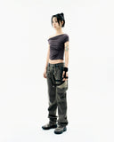 Detachable Button Denim Pants