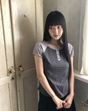 Pori Star Printing Raglan Puff Short Sleeve T-Shirt