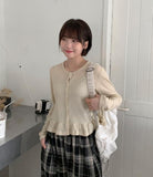 Necon Round Frill Crop Cardigan