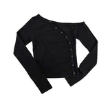 Curved Snap One-Shoulder Tee