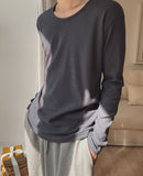 Flo U-neck Rib Muscle Fit Long Sleeve T-shirt