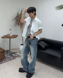 Kaise Washed Semi-Flare Jeans