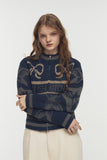 [2-WAY] RIBBON CROP Knit Zip-up