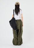 Balloon wide big cargo pocket banding pants