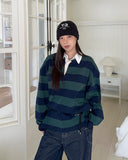 Piel Stripe Collar Tee
