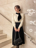 Nael Velvet Tie Pearl Puff Knit