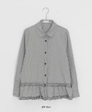 Toyan Frill Shirring Collar Shirt Blouse