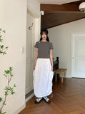 Picto Layered Shoulder Slit Short Sleeve T-Shirt