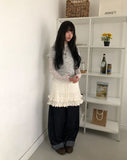 Nayu Flower Lace Polar Long Sleeve T-Shirt
