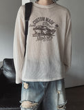 Racing graphic summer see-through knitwear