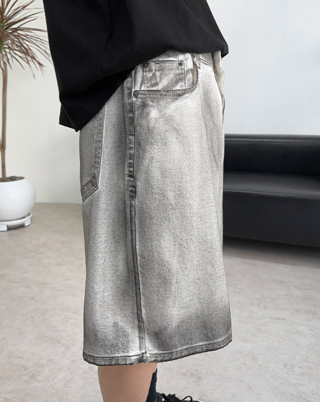 Couture Half Denim Zip Pants