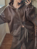 Dove Snap Two-Way Hooded Zip-Up