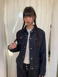Hopan Non-Fade Pocket Raw Denim Jacket