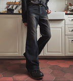 Fracture Bootcut Brushed Denim Pants