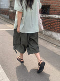[unisex] Garaki Banding Cargo Cotton Bermuda Pants