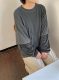 [Unisex] Tread Camo Layered Long Sleeve Tee