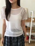 [BAONHAUS] Seidin Tencel Layered Short Sleeve Tee