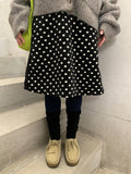 Bokyua brushed dot fleece banding midi skirt