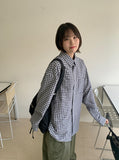 [unisex] Heibu Seersucker Over Check Shirt