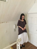 New Hit Shirring Balloon Banding Long Skirt
