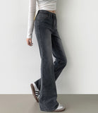 Span Relaxed Loose Long Bootcut Banding Denim Pants