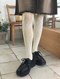 Pet Dark Washing Damage Denim Midi Skirt