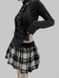 Shigo Check Balloon Mini Skirt