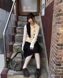 Puan High-Neck Button Knit Cardigan