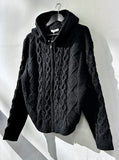 Hugo cable hood knit zip-up