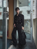 Camper Belted Slit Flared Jeans
