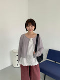 Qunita Summer Puff Round Overfit Cardigan