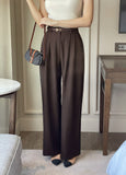 Pitched Pintuck Wide Slacks Pants
