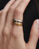 Champagne Full Moon Silver (P) Glossy Slim Ring M