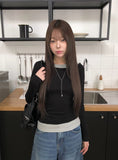 Celti Color Matching Layered All-in-one Long Sleeve T-Shirt