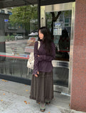 Kohyuri Check Frill Banding Long Skirt