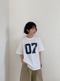 Tomt Number Printing Over Short Sleeve Tee