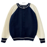 Raglan Round Zip-Up Knit Cardigan