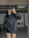 [U-BASIC] Want slit oversized fit long sleeve