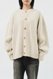 Big Jacquard Button Cardigan