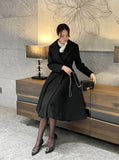 Seria Collar Wool Flare Long Coat