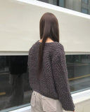 Yufit Fluffy Wool Fur Long Sleeve Cardigan