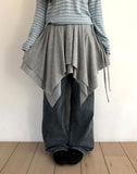 Arun Unbalanced Flare Layered Skirt