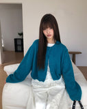 Hian Crop Round Knit Cardigan