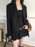 Tebbi Basic Boxy Oversized Fit Minimal Blazer Jacket