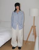 Mote cut key ring loop two-way wide cotton pants