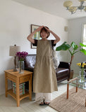 Newkitter Stripe Layered Sleeveless Long One Piece