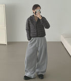 Winter Folding Pintuck Two-Way Wide Jogger Banding Brushed Pants
