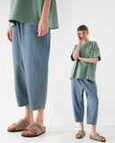 public banding wide denim pants