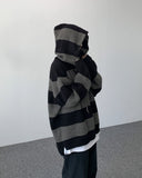 Deepa stripe hood knit